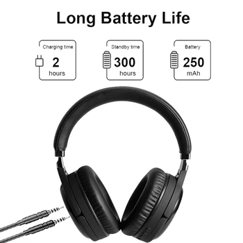ANC Bluetooth Austiņas ar Vadu & Bezvadu Bluetooth Austiņas, Aktīvās Trokšņu Slāpēšanas Austiņas Dziļi Bass Ar MIC PC Tālruni
