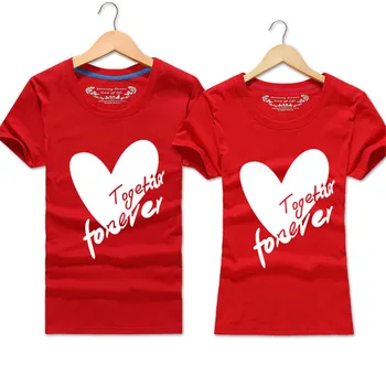 2019 Jaunu Fahison Pāris T Krekls Sirds Drukāt Patīk Topi Cienītājiem Vasaras Vīriešiem un Sievietēm, kas Valentīna Topi, t-veida