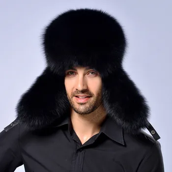 Īstas lapsas kažokādas, lapsas kažokādas cepure ziemas cepure auss Lei krievijas vīriešu sudraba lapsa, jenots cepuri rūpnīcas vairumtirdzniecības bezmaksas piegāde