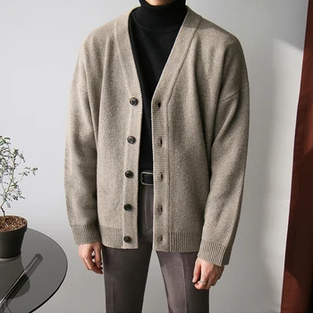 IEFB vīriešu 2020. gada rudens un ziemas biezā jaka džemperis korejas modes kintwear V apkakles vienu krūtīm, vintage drēbes 9Y4760