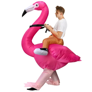 Fancy Dzīvnieku, Putnu Flamingo Inflatabe Kostīmi Halloween Cosplay Kostīms Puse Lomu Spēlē Fantasias Pastaigas Talismans Pieaugušo