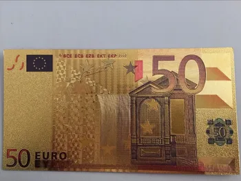 100gab 24k Eiropas 50 Euro Zelta Banknošu Viltotu Naudu EURO banknošu Eiropas naudu, Krāsa Zelta Pārklājumu Banknošu Radošo Dāvanu
