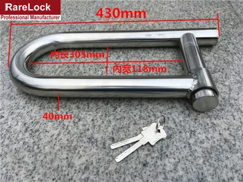 Nerūsējoša Tērauda piekaramo atslēgu, U-veida Anti-theft Anti - hidrauliskās Pretestības 40 Tonnas Durvju Motocikla Auto Lock Rarelock LK1006 g1