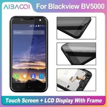 AiBaoQi Jaunu Oriģinālu 5.0 collu Touch Screen+1280X720 LCD Displejs+Karkasa Montāža Nomaiņa Blackview BV5000 Android 6.0