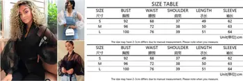2020. gada Vasaras Šifona Sieviešu Blūze, Krekls Sexy Caurspīdīgs Acs Frēzēšana Puff Sleeve Sieviešu biroja Krekli Dāmu Blusa Tērpiem