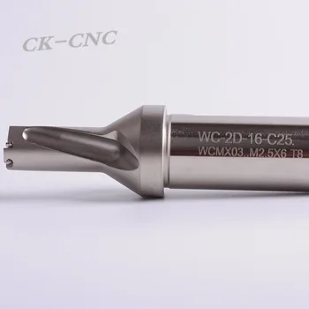 Augstums kvalitātes WC-2D-16 C25 U urbt maināmas, pārvietojamas starplikas, urbjmašīnas CNC RĪKU 16mm-2D Apstrādes garums=32mm par WCMX03 ievietot