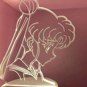 HY Anime Sailor Moon 3d Nakts Gaisma Radošo Guļamistabas Gultas LED Galda Lampa Apdare Meitenes Miega Krāsu Mainīt, Nightlight Dāvanu
