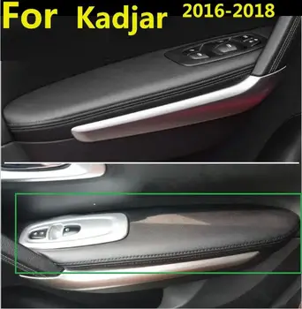 Par Renault Kadjar 2016-2018 Microfiber Ādas Automašīnas Durvju Roku balstu Panelis seguma 4gab ar Mount Piederumi