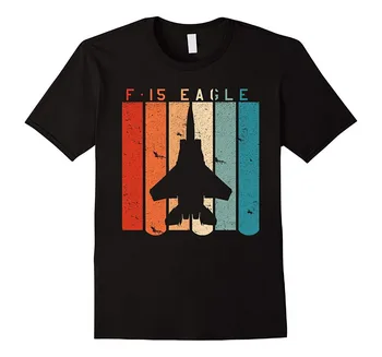 F-15 Eagle Strūklas Cīnītājs Retro Vintage Stila Lidmašīnas 2019 Vasaras Stils Bezmaksas Piegāde Radošās Dizaina Drukas Kokvilnas Rock T Krekls