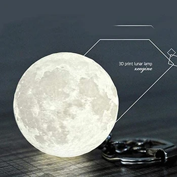 Portatīvo 3D Drukas Mēness Lampas Mini Keychain Dekoratīvie Gaismas Jaunums Zemes/Saturn/Futbola Nakts Apgaismojums, Sievietēm, Bērniem Dāvanas