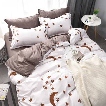 YuXiu Classic gultas piederumi set 11 lieluma Zvaigzne, Mēness gultas veļa 4gab/komplekts sega sedz uzstādīt palagu AB pusē sega sedz 2019 gulta