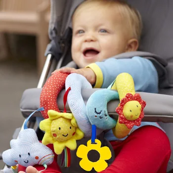 Mīksto Zīdaiņu Gultiņa Gulta Ratiņus, Rotaļlietas Spirāli, Bērnu Rotaļlietas Jaundzimušajiem Auto Sēdeklīti Izglītības Grabēt Bērnu Dvieli Toddler Izglītības Rotaļlietas