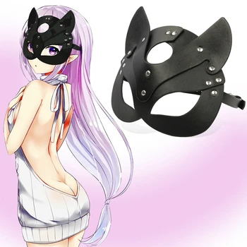 Sieviešu Sexy Maska Pusi Acis Cosplay Sejas Kaķu Ādas Maska Cosplay Apakšveļa Catwoman Maskēties Iedomātā Maskas Pieaugušo Spēles Erotiska Spēlēt