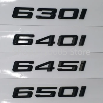 630i 640i 645i 650i Auto Stils Astes Stumbrs Vēstuli Emblēma, Emblēmu, Logo, Uzlīme BMW 6 Sērijas E63 E64 F12, F13 Spīdīgs&Matte Black
