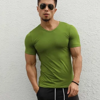 J628-Treniņu fitnesa vīriešiem ar Īsām piedurknēm t krekls vīriešiem siltuma muskuļu kultūrisms valkāt Elastīgās kompresijas Slim izmantot apģērbi