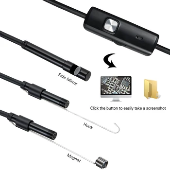 1/2/1.5 M 7mm Objektīvs USB Endoskopu Fotokameras Ūdensdrošs Vadu Čūska Cauruļu Pārbaude Borescope Par OTG Saderīgu Android Tālruņiem