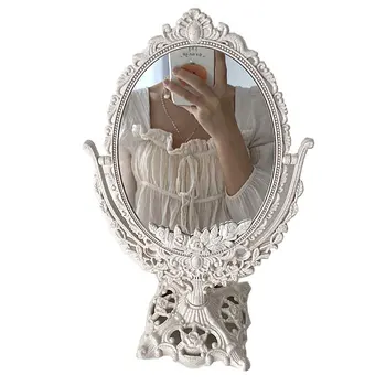Eiropas Stila Pils Griešanai Aplauzums Spogulis Vintage Ziedu Ovāls Margas Spogulis Mājas Dekoru Aplauzums Spogulis ZM1202