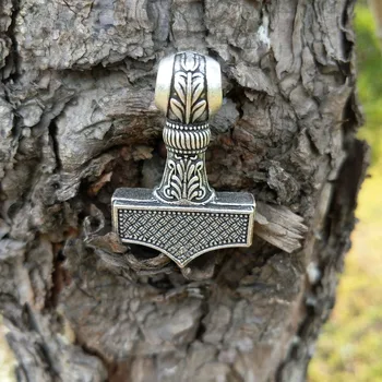 LANGHONG 1gb Thor 's Hammer Kaklarota Skandināvu Vikingu Thor' s Hammer Amuletu, Kulons, Kaklarota, Talisman Rotaslietas