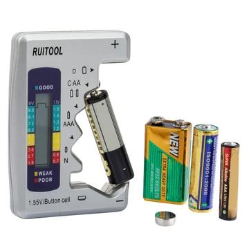 Mini Sadzīves Ciparu Akumulatora Jaudu un Testeris C/D/9V/AA/AAA/1,5 V Litija Bateriju Barošanas Mērinstrumenta