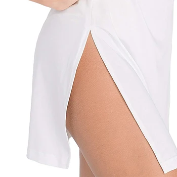 Sexy Sleepwear Backless Sievietēm Miega Valkāt Mini Nakts Kleita Pusē Atvērt Dziļu V-veida kakla Seksīga Meitene Black White tīrtoņa Krāsu Pidžamas