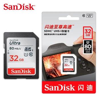 SanDisk Ultra Oriģināla SD atmiņas Kartes 16GB 32GB SDHC 64GB SDXC 128GB Class10 Atmiņas Karti C10 R80MB/s 533X NOSKALOJIET-1 Carte SD Kameras