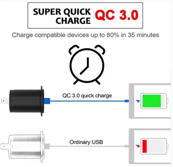 Jaunu Super Ātrās Uzlādes QC 3.0 USB Lādētāju, Automašīnas 5V 3.4 Dubultā Kontaktligzda, USB Lādētājs Adapteris Liels Tekošā Quick Lādētājs