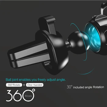 360 Grādu Universālo Auto Telefona Turētājs GPS Stāvēt Gaisa Vent Mount Support 3.5~6.5 collas iphone Xiaomi Samsung Tālruņa Turētājs