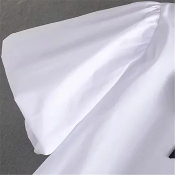 BLSQR Salds Modes Frēzēšana Baltās Blūzes, Sieviešu Vintage Puff Sleeve Sieviešu Krekli Blusas Šiks Topi