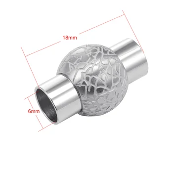Nerūsējošā Tērauda Magnētiskā Aizdare Caurumu 6mm Ādas Vadu Skavas Magnēts Sprādzes DIY Aproce Slēgšana Piegādes Rotaslietu izgatavošana Sastāvdaļas