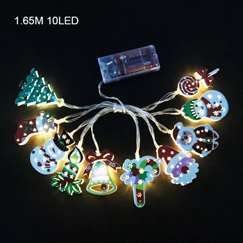 Prieks-Enlife Ziemassvētku Rotājumi Ziemassvētku eglītes LED gaismas 165cm 10 spuldžu ietveres ar akumulatoru spilgti sniegavīrs Santa Claus Navidad