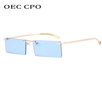 OEC CPO bez apmales Taisnstūrī, Saulesbrilles Sieviešu Vintage Zīmolu, Dizaineru, Saules Brilles Vīriešiem Kvadrātveida Briļļu Sieviešu UV400 Oculos De Sol O852