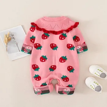 Rudens Infant Baby Meitenes Romper Kokvilnas Garām Piedurknēm Adīts Jumpsuit Baby Girl Apģērbu Jaundzimušais Zīdainis Tērpiem