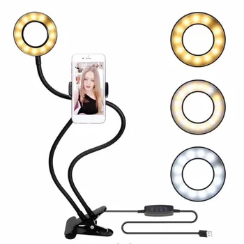 Girlwoman Selfie LED Riņķa Gaisma ar mobilā Telefona automašīnas Turētājs Youtube Live Stream Grims Kameru Lampas iPhone Android