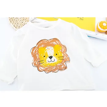 Baby Zēni Meitenes Apģērbu Komplekts Rudens Lauva Mētelis + T krekls + Bikses 3Pcs Zīdaiņiem un Bērniem, Apģērbi Bērniem, Sporta Tērps Toddler Apģērbi
