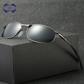 VCKA Polarizētās Saulesbrilles, Vīriešu Zīmola Dizainere Taisnstūra Taisnstūra Sunglass Vīriešu Braukšanas Saules Brilles oculos de sol Brilles UV400
