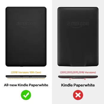 Mīksts silikona Case for Amazon Kindle Paperwhite 4 2018. gadam (10 paaudzes) 6 collu E-grāmatu ereader Vāciņu