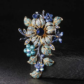 Republikai rotaslietas Modes zilā enchantress kristāla ziedu broša tauriņš broša pop rotaslietas mētelis piederumi high-end dāvanas