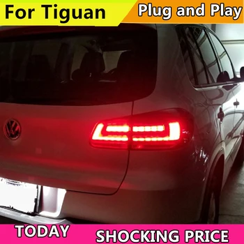 Doxa Auto Stils VW Tiguan Aizmugurējie Lukturi 2013. -.gadam Volks Wagen Jauno Tiguan LED Astes Gaismas, Aizmugurējie Lukturi dienas gaitas lukturi+Bremzes+Parks+Signāls