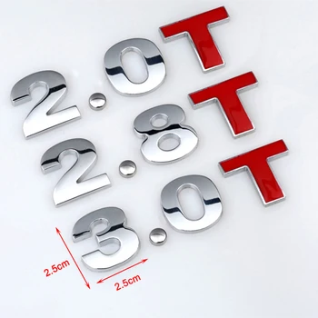 Auto-stils Metāla 3D 1.2 1.4 1.5 1.6 1.8 2.0 3.0 2.6 T L Logo Automašīnas Aizmugurējā Bagāžnieka Emblēmu Asti Apdare Žetons Uzlīmes Aksesuāri