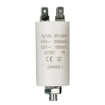 Condensador de arranque para mehānisko eléctrico 6.0 uF 450 VAC Blanco
