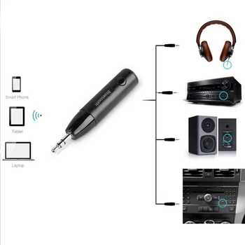 Bezvadu Bluetooth 5.0 Uztvērējs Adapteris 3,5 mm Aux Jack Stereo Mūzikas o Uztvērējs Automašīnas Brīvroku Komplekts Bluetooth Adapteris