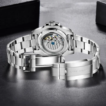 LIGE DIZAINA 2020. gadam Luksusa Vīriešu Mehāniskās rokas Pulkstenis Nerūsējošā Tērauda GMT Skatīties Top Zīmolu Safīra Stikls Vīriešu Pulksteņi reloj hombre