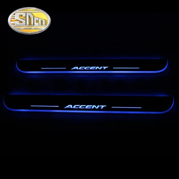 4GAB Akrila Moving LED Laipni Pedāli Auto Pretnodiluma Plāksnes Pedāli, Durvis, Palodzes Paņēmiens Gaismas Par Hyundai Akcentu I25 2012 - 2018 2019