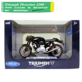 WELLY 1/18 Mēroga Motociklu Modelis Rotaļlietas TRIUMFS Thruxton 1200 Lējumiem Metāla Motocikla Modeli Rotaļlieta Dāvana,Bērniem,Kolekcija