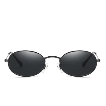 Peekaboo mazas ovālas formas saulesbrilles, maza izmēra vīriešiem vīriešu melns apaļš metāla rāmis, saules brilles sievietēm spogulis uv400