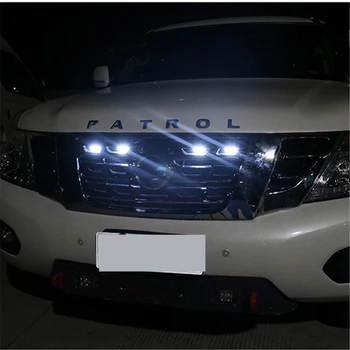 Režģī Dienas Gaitas Gaismas Luktura Nissan Patrol Y62 Armada 2013 2016 2017 2018 2019 Dekors Priekšā, Led Brīdinājuma Gaisma