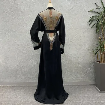 Eid Ramadāna Abaya Kimono Jaka Izšuvumi Hijab Musulmaņu Kleita Kaftan Dubajā, Arābu, Turku Islāma Āfrikas Dashik Bazin Niqab