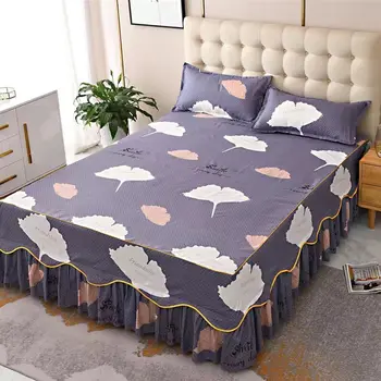 2020 Gultas Svārki Dubultā Mežģīņu Gultas Mala gultas Pārklājs Poliesters, palagu, lai Kāzu Rezidentiem Dāvanu Gulta Vāks ar gumiju