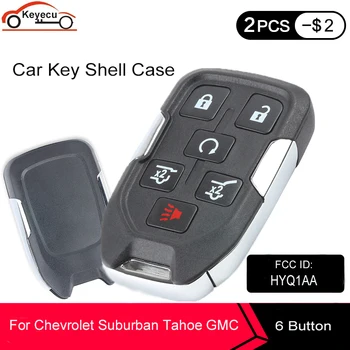 KEYECU Nomaiņa Tālvadības Smart Auto Atslēgu Shel Fob Gadījumā 6 pogu Chevrolet Piepilsētas Tahoe GMC Yukon XL. GADAM FCC:HYQ1AA