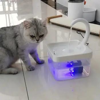 Pet Cat Ūdens Padeves LED Pet Cat Automātiskās Dzirdināšanas Strūklaka Gulbju Kakla Pet Ūdens Padeves Automātiska izslēgšanās Bez Ūdens